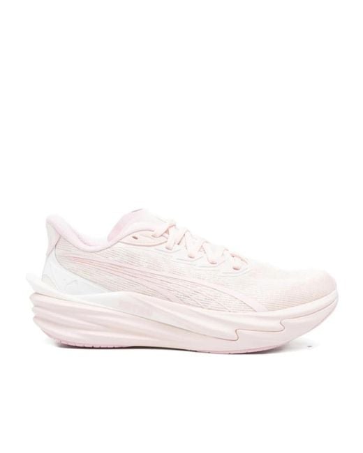 PUMA White Deviate Nitro 4 Mesh-Panelled Performance Sneakers