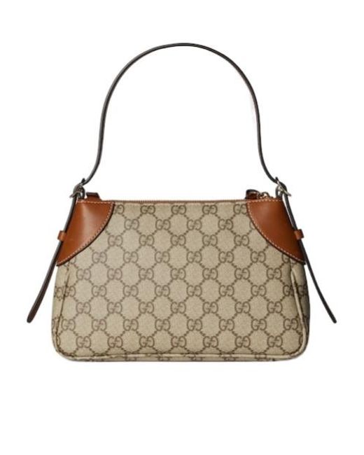 Gucci Brown Gg Emblem Small Shoulder Bag
