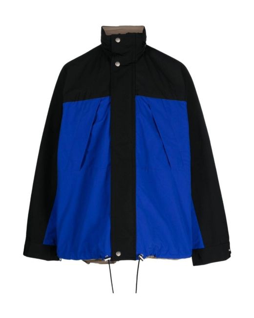 Sacai Blue Funnel-Neck Reversible Jacket for men