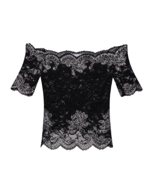 Rabanne Black Rabanne Scalloped Lace Studded Top