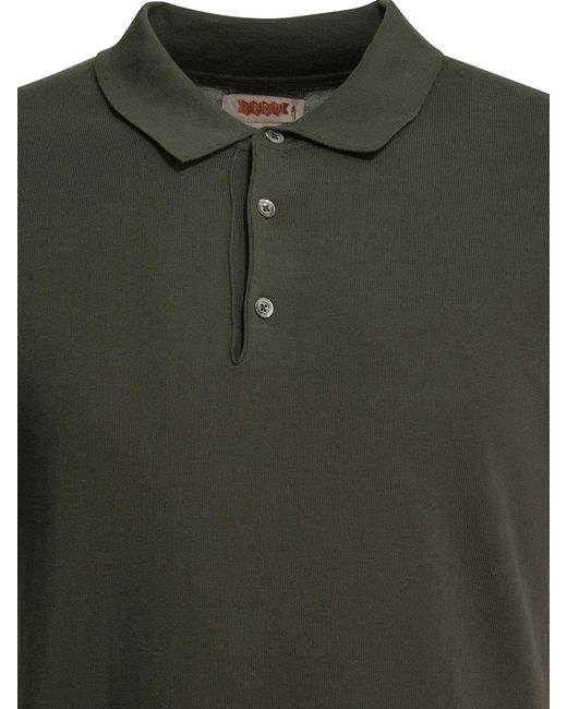 Baracuta Green Pima Short-Sleeved Polo Shirt for men