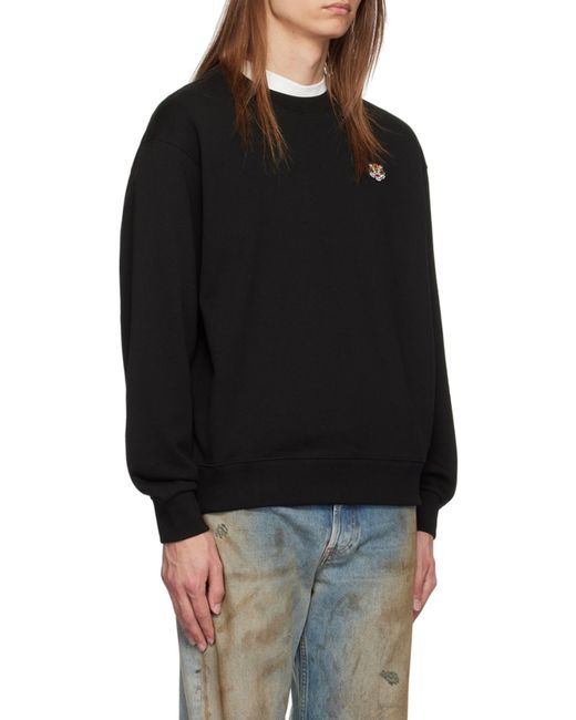 KENZO Black Lucky Tiger Embroidered Crewneck Sweatshirt for men