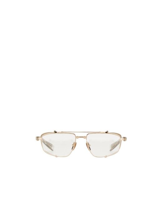 Balmain White Metal Frame Flat Mirror for men