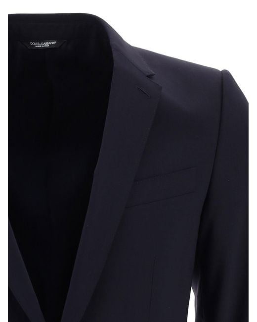 Dolce & Gabbana Blue Single-Breasted Two-Piece Suit for men