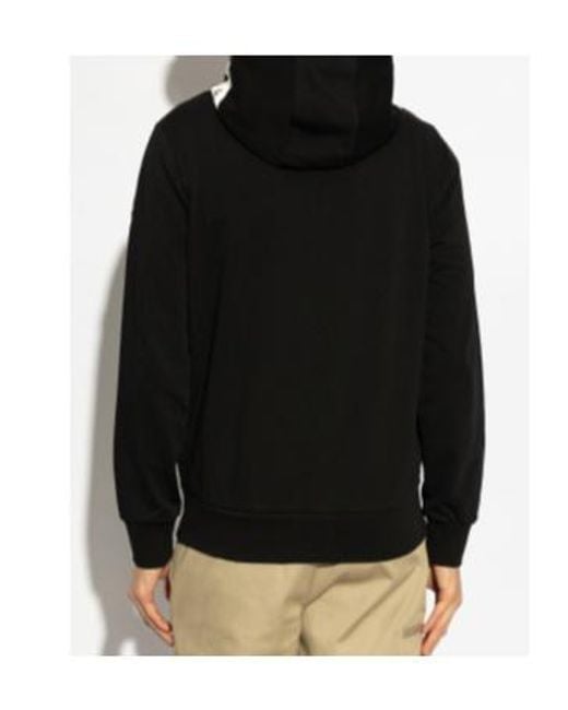 Moncler Black Zip-Up Hooded Cardigan for men