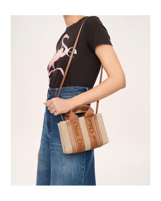 Chloé Brown Chloé Woody Mini Shoulder Bag