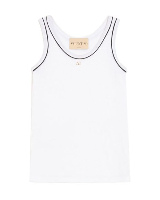 Valentino White Cotton Jersey Top