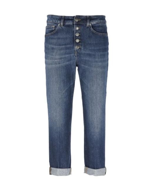 Dondup Blue Button-Fly Cuffed Jeans