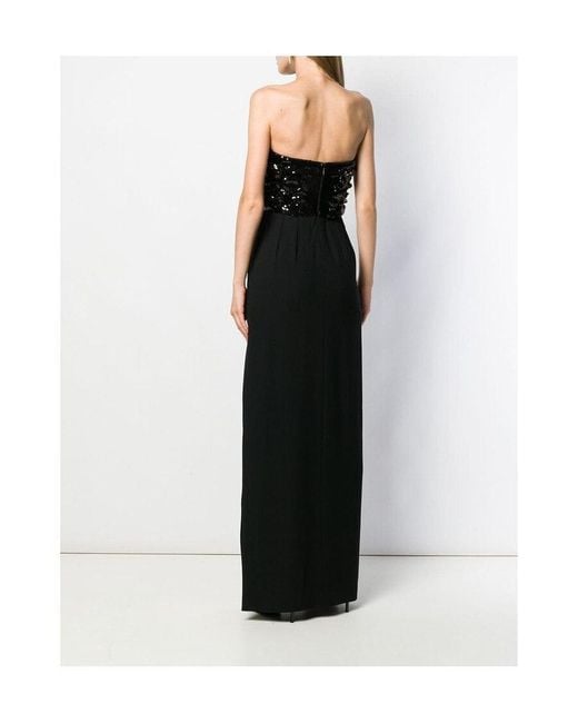 Saint Laurent Black Sequinned Maxi Dress