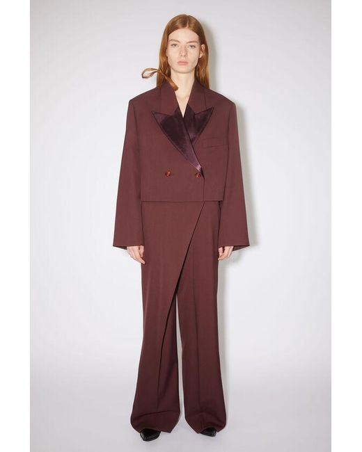 Acne Red Double-Breasted Buttoned Jacket