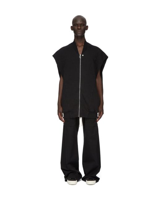 Rick Owens Black Zip-Up Gilet for men