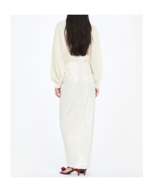 ROTATE BIRGER CHRISTENSEN White Sequins Knot Skirt