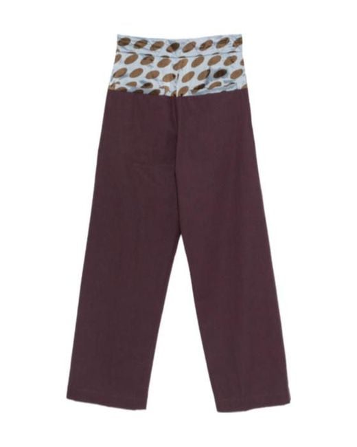 Dries Van Noten Purple Elastic Waist Casual Pants for men