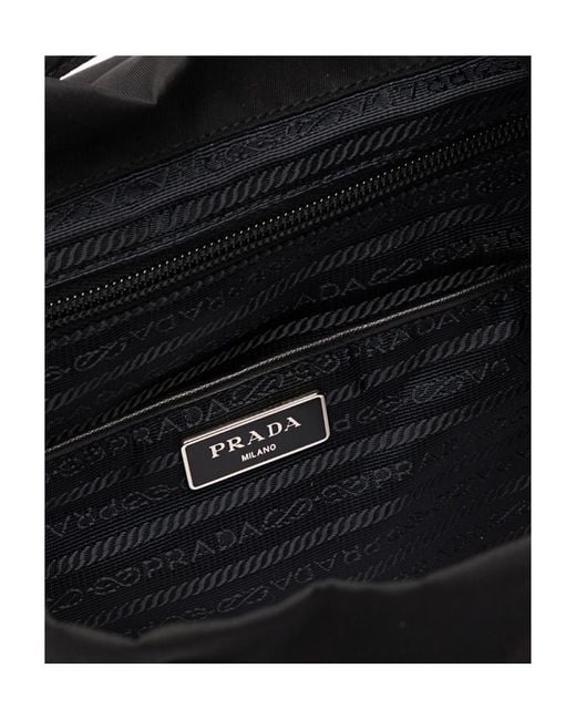 Prada Black Triangle Logo Plaque Backpack
