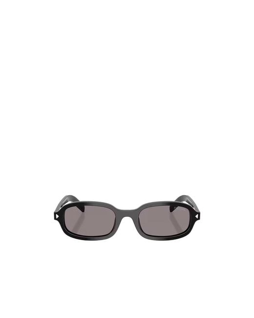 Prada White Eyewear Oval Frame Sunglasses