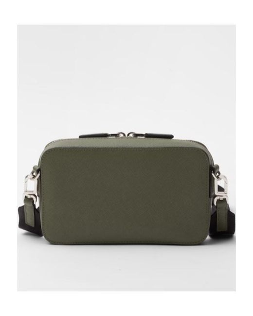 Prada Green Brique Saffiano Leather Bag for men