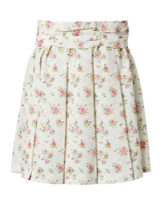 ShuShu/Tong Natural Floral Pleated Miniskirt