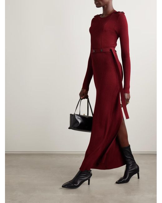 Proenza Schouler Red Lauryn Ribbed Knit Dress