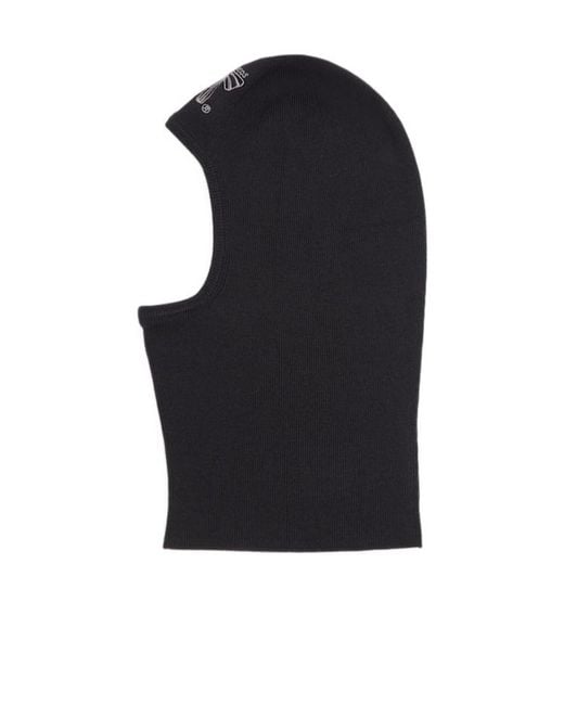 Acne Black Merino Wool Balaclava Hat for men