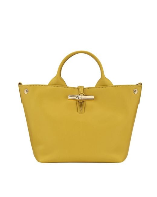 Longchamp Yellow Small Roseau Tote Bag