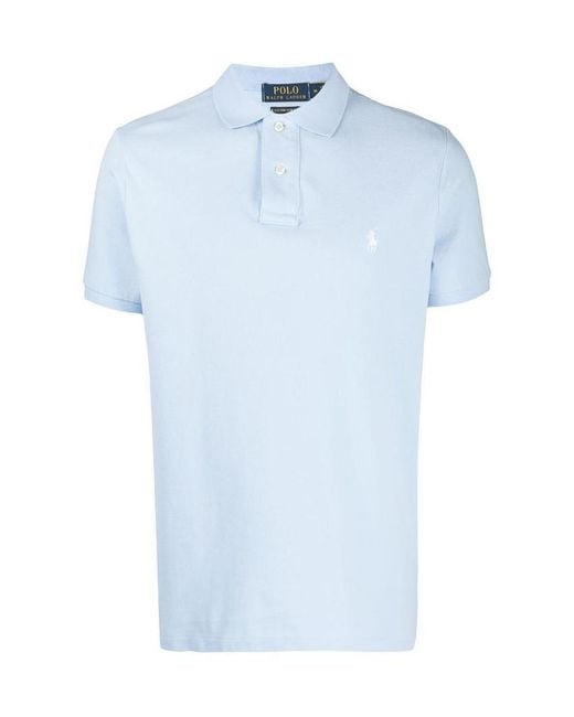 Polo Ralph Lauren Blue Slim Fit Cotton Polo Shirt for men