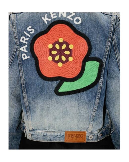 KENZO Blue Veste Trucker for men