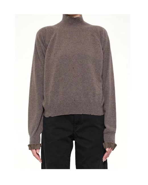Maison Margiela Brown Lived-In Knitwear Turtleneck