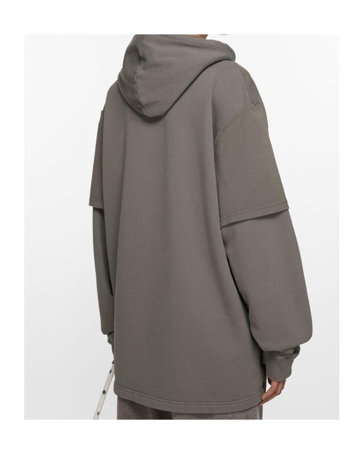 Acne Gray Double-Layered Hoodie