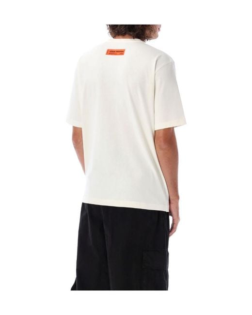 Heron Preston Blue Graphic-Printed Crewneck T-Shirt for men