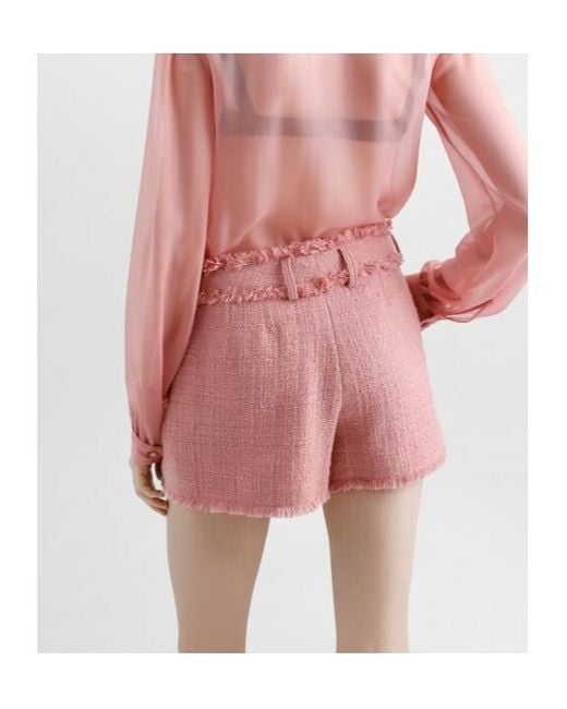 Dolce & Gabbana Pink Belt Loop Shorts