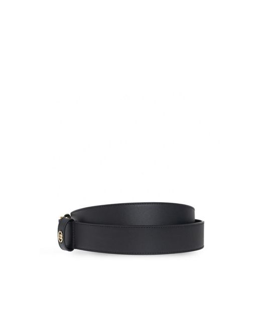 Gucci Black G Logo Plaque Buckle Belt for men