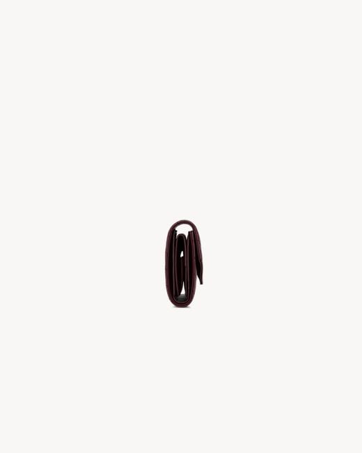 Saint Laurent Purple Le Cassandre Grained Leather Multi-Fold Wallet