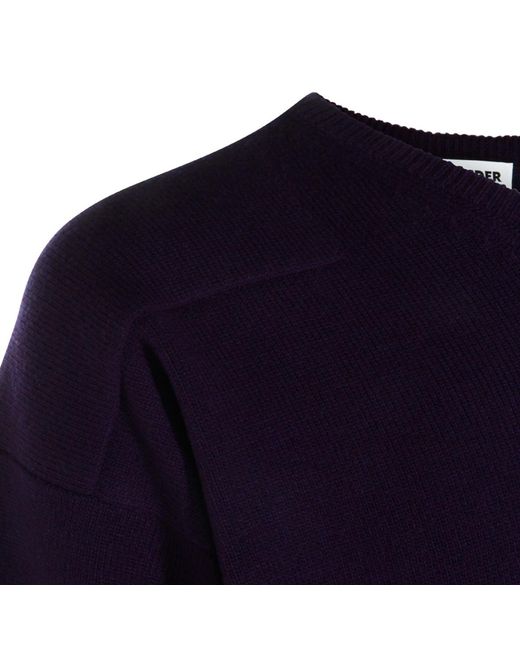 Jil Sander Blue V-Neck Long-Sleeved Jumper for men