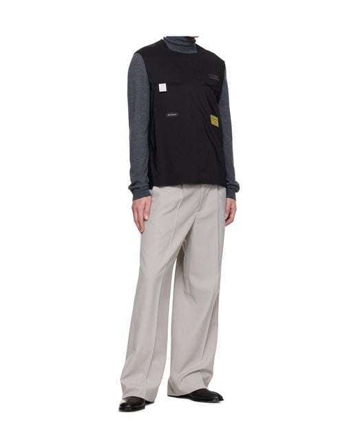 MM6 by Maison Margiela Gray Pleated Tailored Pants for men