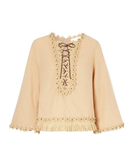 Zimmermann Natural Mahon Leather Blouse