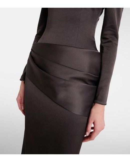 Alex Perry Black Draped Satin Dress