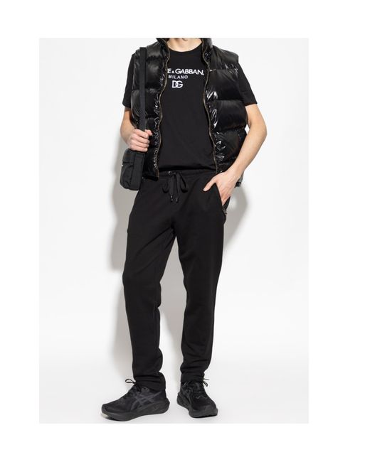 Dolce & Gabbana Black Elastic Waist Sweatpants for men