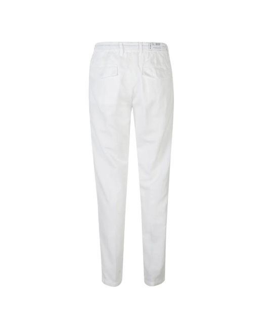 Eleventy White Drawstring Trousers for men