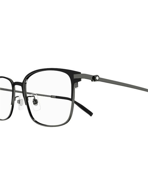Montblanc White Eyewear Square Frame Glasses for men