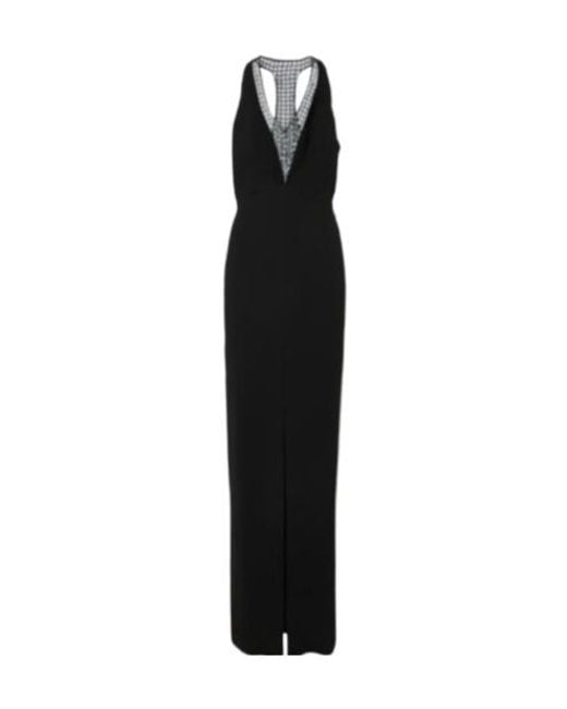 Max Mara Black Secolo Embellished V-Neck Sleeveless Dress