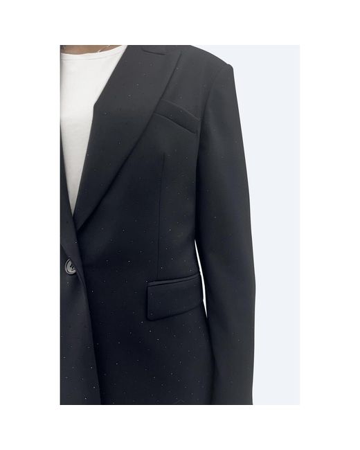 Liu Jo Blue Embellished Single-Breasted Tailored Blazer