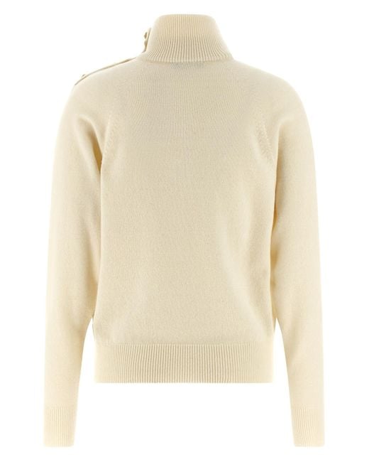Balmain Natural Turtleneck Knitted Jumper