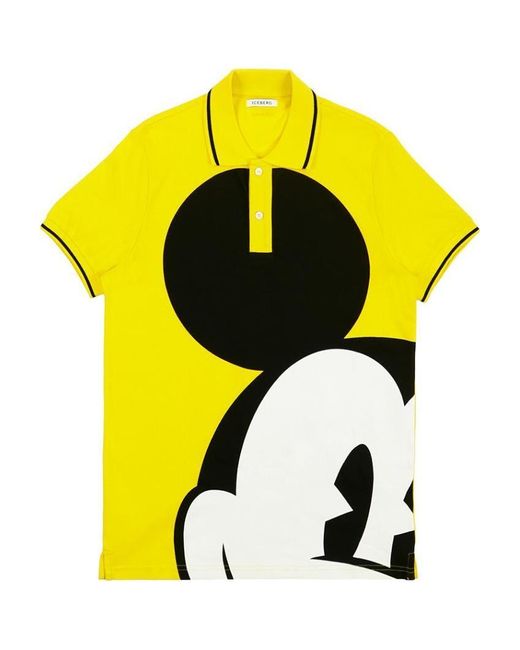 Iceberg Yellow Printed Pattern Polo Shirt for men