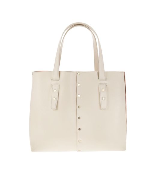 Fabiana Filippi Natural Stud Embellished Mini Tote Bag