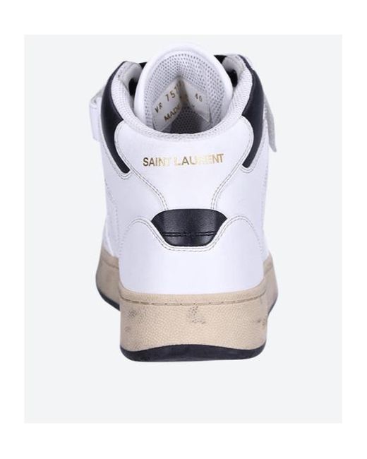 Saint Laurent White Lax High-Top Sneakers for men