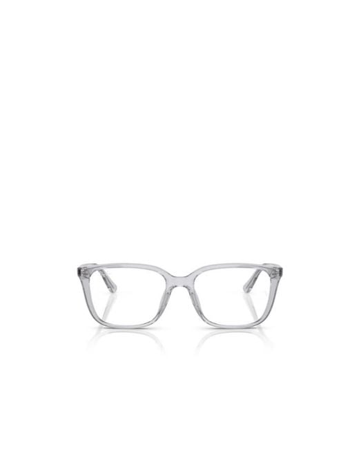Ray-Ban White Geometric Frame Plain Glasses for men