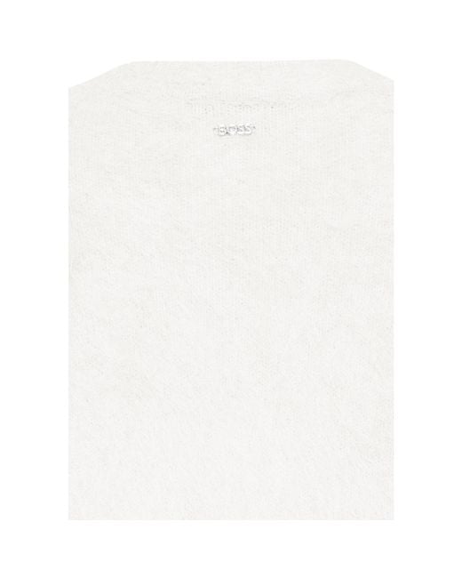Boss White High-Quality Knit Sweater