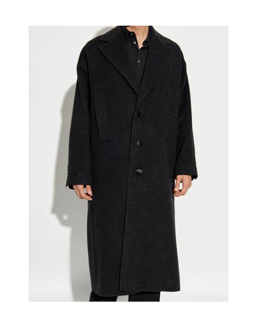 Dolce & Gabbana Black Oversize Single-Breasted Coat for men