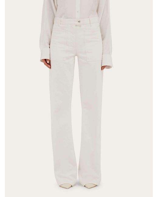 Ferragamo White Five-Pocket Pants