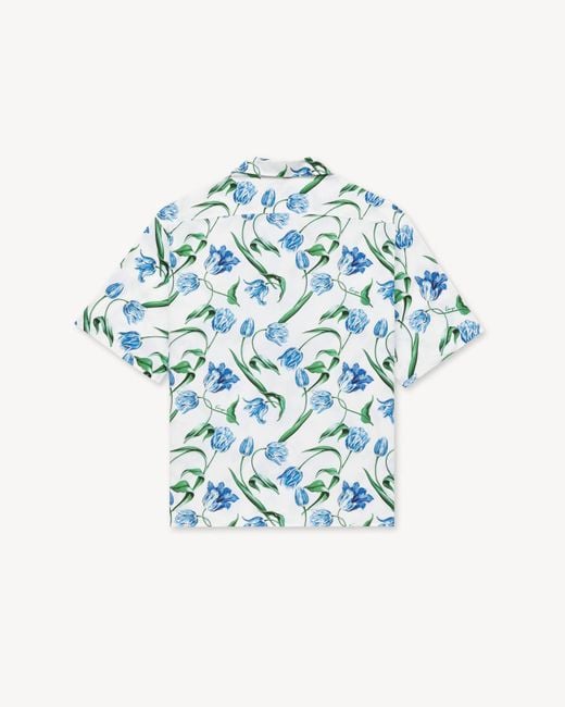 KENZO Blue Tulip' Hawaiian Short Sleeve Shirt for men